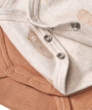 Bodys Langarm mit Bären-Muster, braun + beige, Gr. 74/80, 2 St